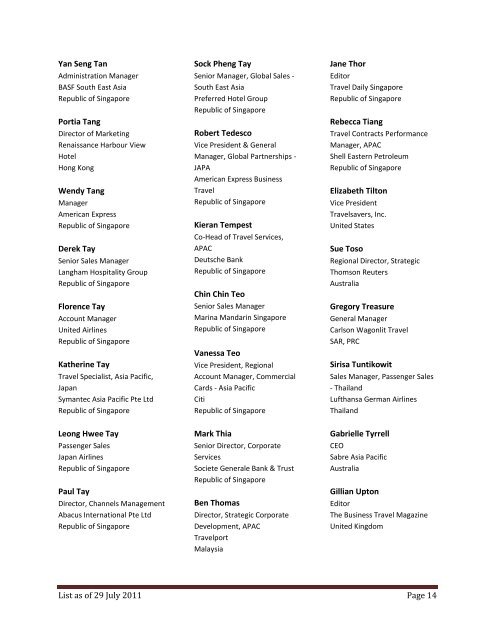 Attendee List ACTE Asia Pacific Education Conference 3-4 August ...