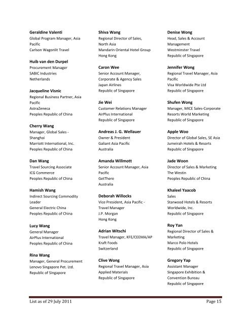 Attendee List ACTE Asia Pacific Education Conference 3-4 August ...