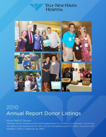 View a printable version of the Donor Listing - Yale-New Haven ...