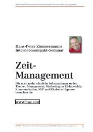 Zeit- Management - Hans-Peter Zimmermann