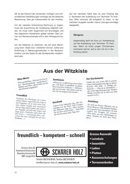 Fachbeitrag Informatik von Christian Stauffer als ... - Pro Holz Schweiz
