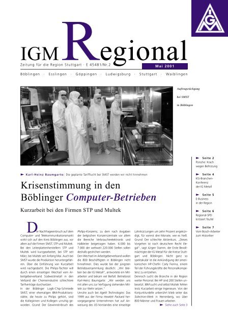 IGM Regional Mai 2001 - IG Metall Region Stuttgart