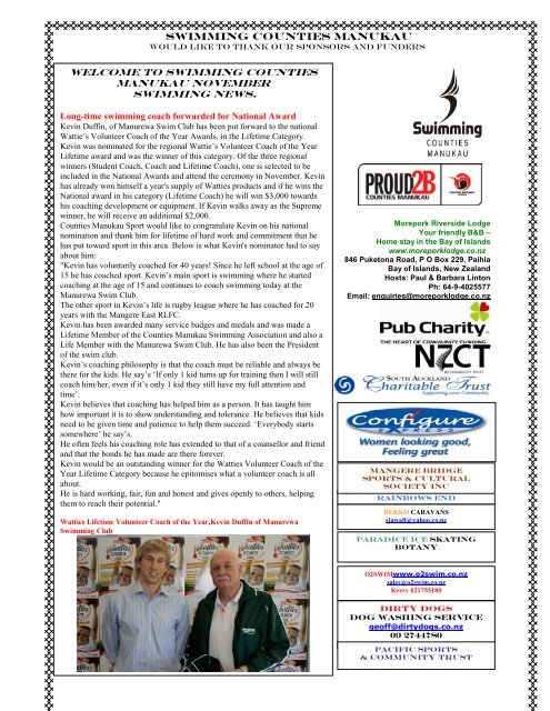 News Letter No 8 November 2008 - SwimInfo NZ