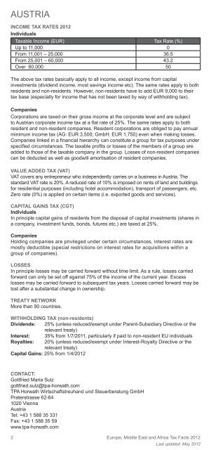 Europe, Middle East and Africa Tax Facts 2012 - Crowe Horwath ...