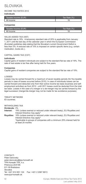 Europe, Middle East and Africa Tax Facts 2012 - Crowe Horwath ...