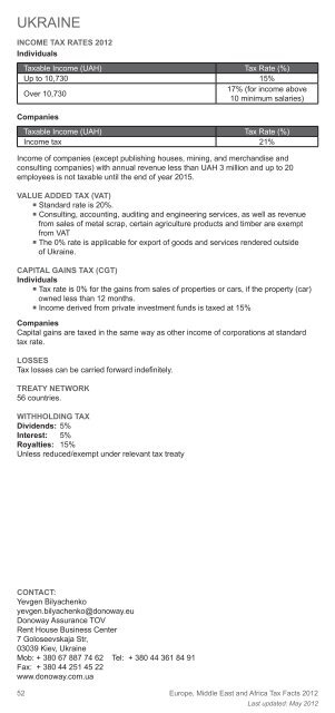 Europe, Middle East and Africa Tax Facts 2012 - Crowe Horwath ...
