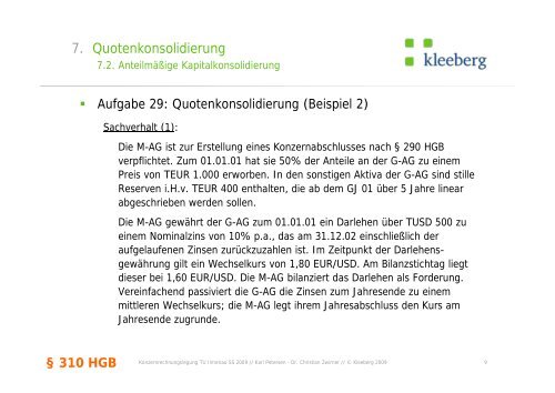 Konzernrechnungslegung - Kleeberg