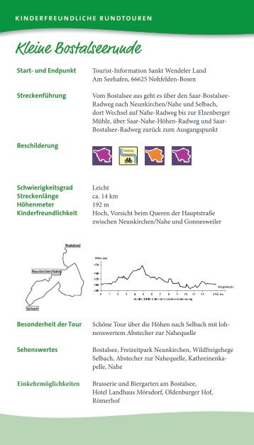 kiNDERFREUNDlichE RUNDTOUREN - Bostalsee