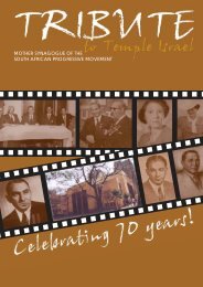 Tribute to Temple Israel - South African Union for Progressive Judaism