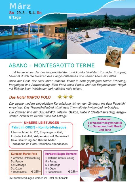 Abano - Montegrotto Terme - Greis Reisen