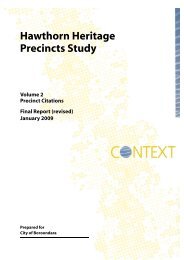 Hawthorn Heritage Precincts Study - City of Boroondara