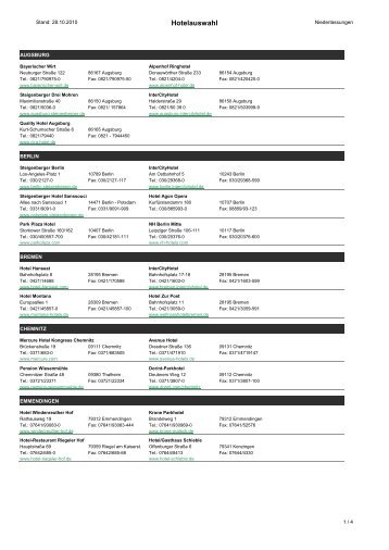 Hotels Bundesweit (pdf) - BRZ Deutschland GmbH