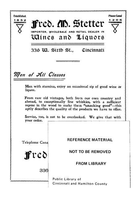 Jfreb. M. Stetter - Virtual Library of the Public Library of Cincinnati ...