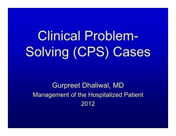 Clinical Problem Solving Exercise