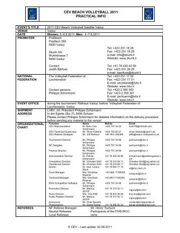 Detailed Pratical Info - CEV