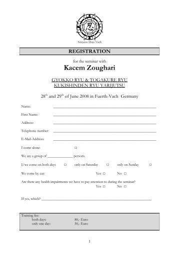 Kacem Zoughari - Bujinkan Dojo Bochum