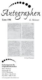K. Meixner Liste 198 - Autographen Deutschland
