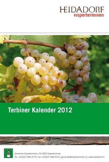 Terbiner Kalender 2012 - Gemeinde Visperterminen