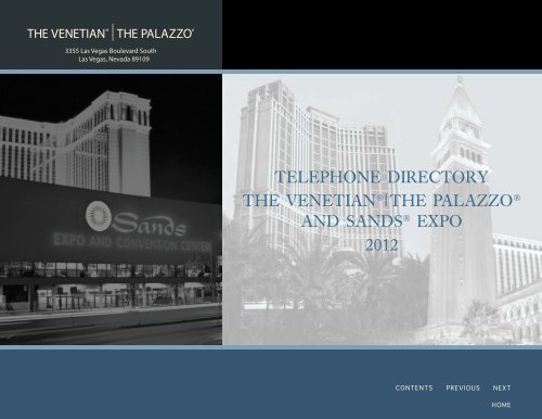 TELEPHONE DIRECTORY THE VENETIaN®|THE PaLazzO aND ...