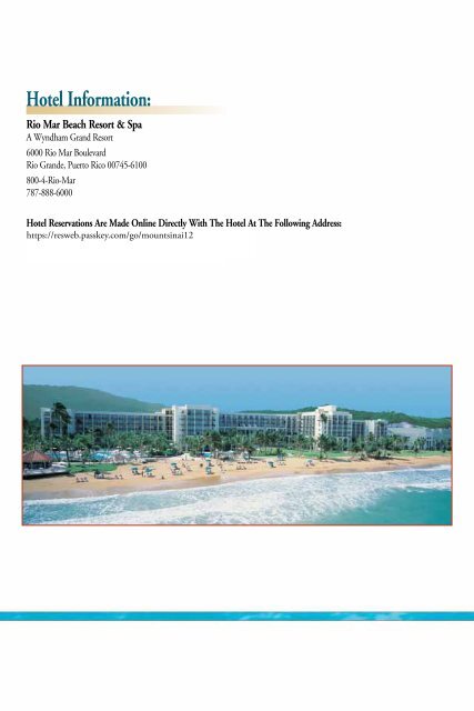 Hotel Information: - Mount Sinai School of Medicine