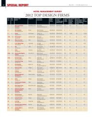 HOTEL MANAGEMENT SurvEy 2012 Top DESIGN FIRMS