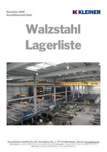 Walzstahl Lagerliste - Konrad Kleiner GmbH & Co. KG