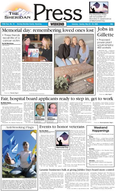 Monthly Lead Page (Page 1) - The Sheridan Press