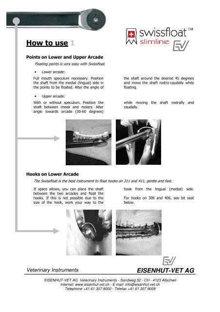 How to use Swissfloat - Eisenhut-Vet AG