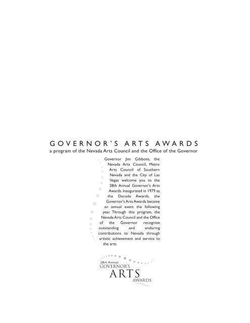 Governor's Arts Awards - Nevada Arts Council
