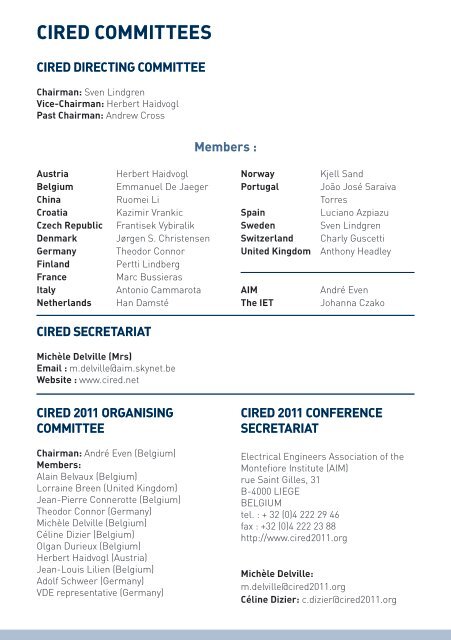 provisional program - CIRED 2011