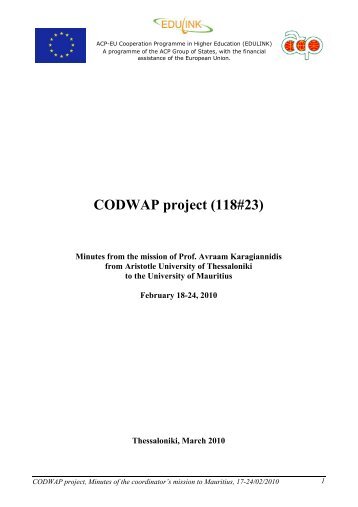 CODWAP project (118#23)