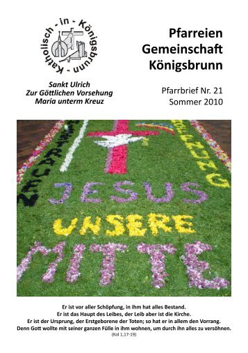 Download pfarrbrief-sommer-internet.pdf - Katholisch in Königsbrunn