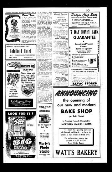 Goldfield Hotel BAKE SHOP - the Quesnel & District Museum and ...