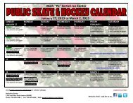 Public Skate and Hockey Calendar