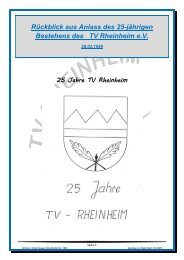 Rückblick aus Anlass des 25-jährigen Bestehens des TV Rheinheim ...