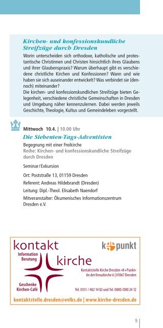 Semesterprogramm - Dreikönigskirche