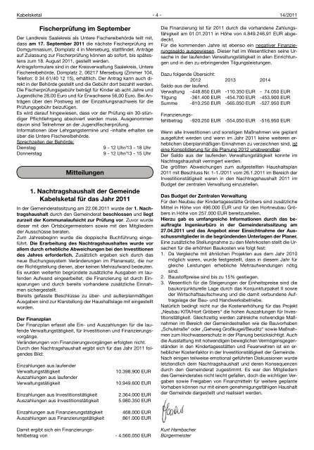 Amtsblatt - Einheitsgemeinde Kabelsketal