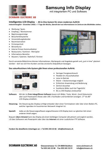 Samsung Info Display - Eichmann Electronic AG
