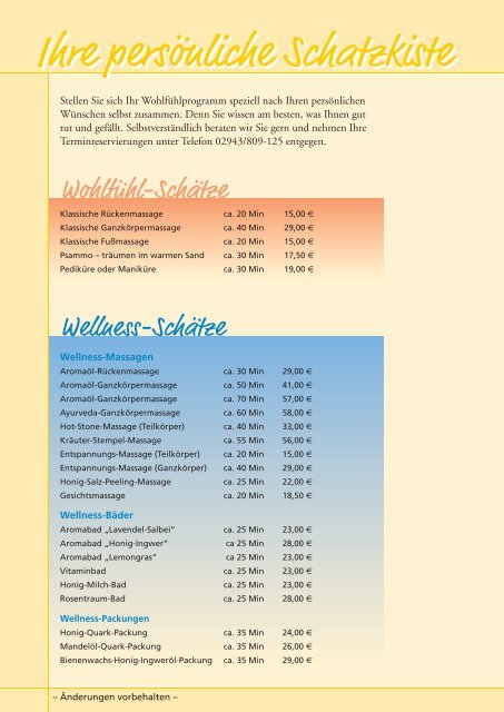 Gesundheits- & Wellnessangebote 2009 Bad Westernkotten Das S