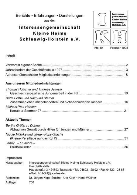 IKH Info 10 - Interessengemeinschaft Kleine Heime ...