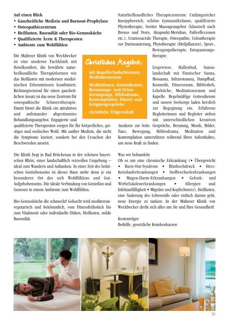 Bio, Gesundheit & Wellness - Hotels und Kurhäuser - Christliche ...