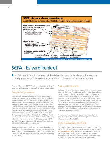 Mitgliedermagazin 1/2012 - Raiffeisenbank Oldenburg eG