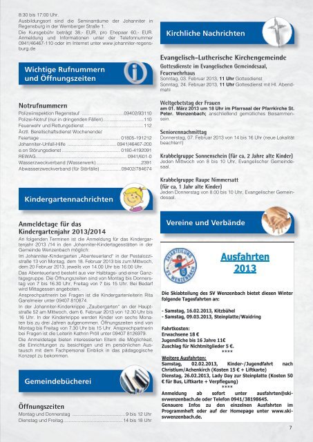 Amtsblatt der Gemeinde Wenzenbach - Landkreis Regensburg