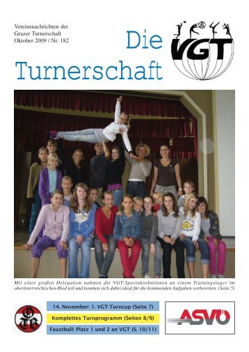Vereinsnachrichten der Grazer Turnerschaft Oktober 2009 / Nr. 182