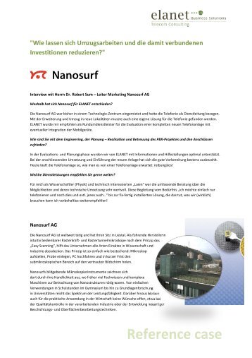 Reference case Nanosurf