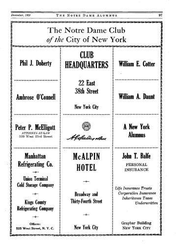 CLUB HEADQUARTERS McALPIN HOTEL - Archives - University of ...