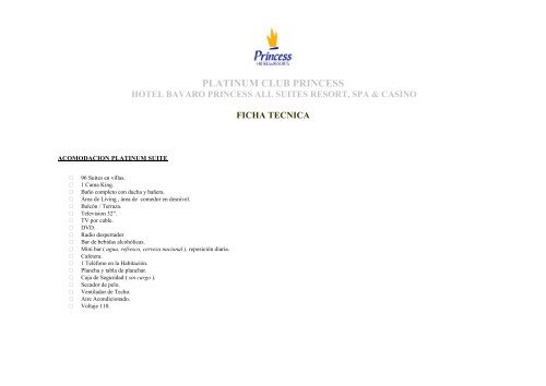 PLATINUM CLUB PRINCESS - Hotels Princess & Resorts