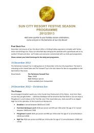 Download our full Festive Programme for Sun City - Sun International