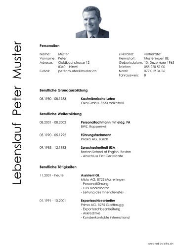 Musterlebenslauf PDF