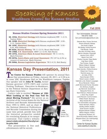 Kansas Day Presentation, 2011 - Washburn University